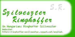 szilveszter ringhoffer business card